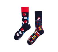 Many Mornings Bunte lustige Socken für Damen und Herren Größe 39-42 Bücher-Motiv