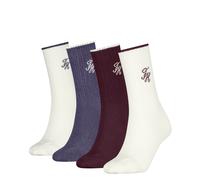 Socken TOMMY HILFIGER, Damen, Gr. 35-38, bunt (deep rouge, lila haze), Obermaterial: 62% Baumwolle, 28% Polyamid, 9% sonstige Fasern, 1% Elasthan, Socken Socken (64807324-35) deep rouge, lila haze