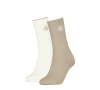 Socken TOMMY HILFIGER, Damen, Gr. 39-42, beige (sand), Obermaterial: 62% Baumwolle, 28% Polyamid, 9% sonstige Fasern, 1% Elasthan, Socken Socken (15093459-39) sand