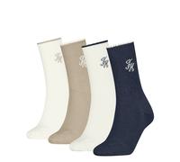 Socken TOMMY HILFIGER, Damen, Gr. 39-42, bunt (navy, sand), Obermaterial: 62% Baumwolle, 28% Polyamid, 9% sonstige Fasern, 1% Elasthan, Socken Socken (62923420-39) navy, sand