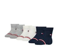 Socken TOMMY HILFIGER "TH BABY SOCK 6P ECOM", Mädchen, Gr. 23-26, weiß, grau, blau, Materialmix, gestreift, mehrfarbig, Socken Socken, mit ikonischen Streifenakzenten (70417105-23) weiß, grau, blau