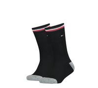 TOMMY HILFIGER Kinder Socken im Pack - ICONIC SPORTS, Vorteilspack, Frottee-Sohle, 27-42 Schwarz 27-30 2er Pack (1x2P)