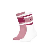 Socken TOMMY HILFIGER "TH KIDS SOCK 2P SPORT STRIPE", Damen, Gr. 31-34, rosa (pink), Baumwollmischung, normal, Socken Socken (97607854-31) pink