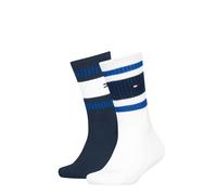 Socken TOMMY HILFIGER "TH KIDS SOCK 2P SPORT STRIPE", Damen, Gr. 39-42, bunt (bright blau), Baumwollmischung, normal, Socken Socken (46690667-39) bright blau