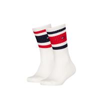 Socken TOMMY HILFIGER "TH KIDS SOCK 2P SPORT STRIPE", Mädchen, Gr. 31-34, bunt (weiß), Baumwollmischung, normal, Socken Socken (89489858-31) weiß