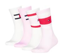 Socken TOMMY HILFIGER "TH KIDS SOCK 4P SPORT STRIPE & FLAG ECOM", Mädchen, Gr. 35-38, pink, weiß, Obermaterial: 73% Baumwolle, 25% Polyamid, 2% Elasthan, Socken Socken (98653362-35) pink, weiß