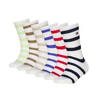 Socken TOMMY HILFIGER "TH KIDS SOCK 6P BRETON ECOM", Mädchen, Gr. 27-30, multicolor, Obermaterial: 73% Baumwolle, 25% Polyamid, 2% Elasthan, Socken Socken (84906323-27) multicolor