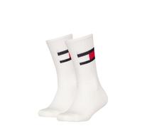 Socken TOMMY HILFIGER "TH KIDS SOCK FLAG", Mädchen, Gr. 35-38, weiß, Baumwollmischung, normal, Socken Socken, halbe Frotteesohle für zusätzlichen Komfort (56922305-35) weiß