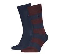 Socken TOMMY HILFIGER "TH MEN RUGBY SOCK 2P", Herren, Gr. 43-46, deep rouge, Baumwollmischung, normal, Socken Socken, mit Rippenstrickbündchen, atmungsaktiv (58626927-43) deep rouge