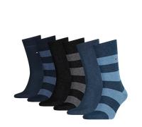 TOMMY HILFIGER Herren Socken, 6er Pack - Rugby Sock 6P ECOM, gestreift Blau 43-46