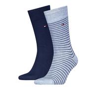 Socken TOMMY HILFIGER "TH MEN SMALL STRIPE SOCK 2P", Jungen, Gr. 43-46, blau (light blau melange), Baumwollmischung, Elasthan, Polyamid, normal, Socken Socken, Tommy Hilfiger-Branding (43375243-43) li