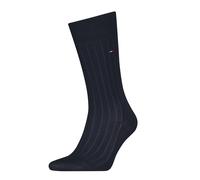 Socken TOMMY HILFIGER "TH MEN SOCK 1P PREMIUM RIB FIL D ECOSSE", Damen, Gr. 45-46, schwarz (schwarz navy), Obermaterial: 67% Baumwolle, 32% Polyamid, 1% sonstige Fasern, Socken Socken (51307148-45) sc
