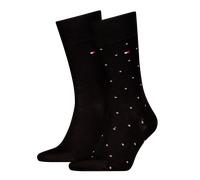 Socken TOMMY HILFIGER "TH MEN SOCK 2P DOT", Herren, Gr. 43-46, schwarz, Baumwollmischung, normal, Socken Socken, mit klassischer Markenprägung (25053712-43) schwarz