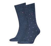 Socken TOMMY HILFIGER "TH MEN SOCK 2P DOT", Jungen, Gr. 43-46, blau (jeans), Baumwollmischung, normal, Socken Socken, mit klassischer Markenprägung (45119855-43) jeans