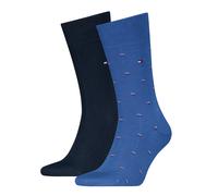 Socken TOMMY HILFIGER "TH MEN SOCK 2P MICRO PATTERN", Herren, Gr. 43-46, blau, Obermaterial: 76% Baumwolle, 23% Polyamid, 1% Elasthan, Socken Socken (17663057-43) blau