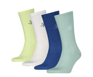 Socken TOMMY HILFIGER "TH MEN SOCK 4P GIFTBOX MONOGRAM", Herren, Gr. 39-42, multicolor, Obermaterial: 64% Baumwolle, 31% Polyamid, 5% Elasthan, Socken Socken (34326756-39) multicolor