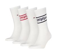 Socken TOMMY HILFIGER "TH MEN SOCK 4P GIFTBOX SPORT", Herren, Gr. 39-42, weiß, Obermaterial: 63% Baumwolle, 33% Polyamid, 4% Elasthan, Socken Socken (93711500-39) weiß