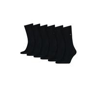 Socken TOMMY HILFIGER "TH MEN SOCK 6P ECOM", Damen, Gr. 43-46, schwarz (6x schwarz), Baumwollmischung, unifarben, elastisch, Socken Socken, Gekämmte Baumwolle, atmungsaktiv, druckfreier Bund, Topselle