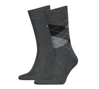 Socken TOMMY HILFIGER "TH MEN SOCK CHECK 2P", Herren, Gr. 43-46, anthrazit, Baumwollmischung, normal, Socken Socken, mit klassischem Argyle-Design (21455638-43) anthrazit