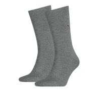 Socken TOMMY HILFIGER "TH MEN SOCK CLASSIC 2P", Damen, Gr. 47-49, grau (middle grau melange), Baumwollmischung, normal, Socken Socken, Mit eingestricktem Flag-Logo (78437944-47) middle grau melange