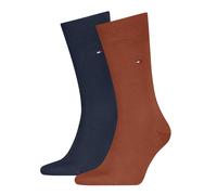 Socken TOMMY HILFIGER "TH MEN SOCK CLASSIC 2P", Damen, Gr. 43-46, bunt (chestnut, navy), Baumwollmischung, normal, Socken Socken, Mit eingestricktem Flag-Logo (63145706-43) chestnut, navy
