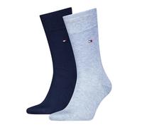 Socken TOMMY HILFIGER "TH MEN SOCK CLASSIC 2P", Herren, Gr. 43-46, light blau melange, Baumwollmischung, normal, Socken Socken, Mit eingestricktem Flag-Logo (89192443-43) light blau melange