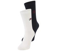 Socken TOMMY HILFIGER "TH UNI SOCK 2P MONOGRAM", Damen, Gr. 39-42, navy, Obermaterial: 76% Baumwolle, 23% Polyamid, 1% Elasthan, Socken Socken (53494113-39) navy