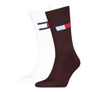 Socken TOMMY HILFIGER "TH UNI TJ SOCK 2P FLAG", Damen, Gr. 35-38, deep rouge, Baumwollmischung, normal, Socken Socken, mit großem Logo (34108922-35) deep rouge