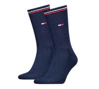Socken TOMMY HILFIGER "TH UNI TJ SOCK 2P ICONIC", Herren, Gr. 39-42, blau (schwarz navy), Baumwollmischung, Socken Socken, Verstärkte Ferse und Spitze für zusätzliche Strapazierfähigkeit (36732134-39)