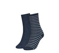 Socken TOMMY HILFIGER "TH WOMEN SOCK 2P SMALL STRIPE", Damen, Gr. 39-42, jeans, Baumwollmischung, normal, Socken Socken, mit schmalem Rippenbündchen, meliert, gestreift (30226430-39) jeans
