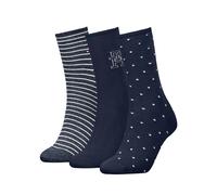 Socken TOMMY HILFIGER "TH WOMEN SOCK 3P GIFTBOX", Damen, Gr. 39-42, navy, Obermaterial: 62% Baumwolle, 36% Polyamid, 2% Elasthan, Socken Socken (71001410-39) navy