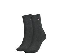 Socken TOMMY HILFIGER "TH WOMEN SOCK CASUAL 2P", Damen, Gr. 35-38, anthrazit melange, Baumwollmischung, Elasthan, Polyamid, elastisch, Socken Socken, mit flacher Zehennaht (47669426-35)