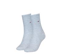 Socken TOMMY HILFIGER "TH WOMEN SOCK CASUAL 2P", Damen, Gr. 39-42, blau (light blau melange), Baumwollmischung, Elasthan, Polyamid, elastisch, Socken Socken, mit flacher Zehennaht (79808357-39) light