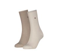 Socken TOMMY HILFIGER "TH WOMEN SOCK CASUAL 2P", Damen, Gr. 39-42, sand, Baumwollmischung, Elasthan, Polyamid, elastisch, Socken Socken, mit flacher Zehennaht (99824516-39) sand