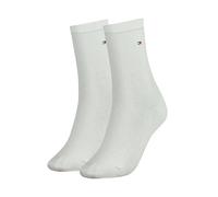 Socken TOMMY HILFIGER "TH WOMEN SOCK CASUAL 2P", Damen, Gr. 39-42, weiß, Baumwollmischung, Elasthan, Polyamid, unifarben, elastisch, Socken Socken, mit flacher Zehennaht (66090522-39) weiß