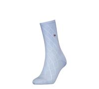 Socken TOMMY HILFIGER "TH WOMEN SOCK PREMIUM ARGYLE", Damen, Gr. 35-38, blau (light blau), Baumwollmischung, Socken Socken (81473228-35) light blau