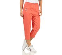 Sockenhimmel Kurze Hosen Damen Sommerhosen Bermuda 7/8 Schlupfhose leichte Stoffhose angenehme Caprihose mit Taschen (50-52, Lachs)
