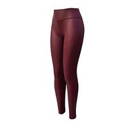 Sockenhimmel Leggings Lederoptik Damen Lack Hose Mikrofleece gefütterte Damenhose angenehme Kunstlederhose (2-3XL, Bordo)