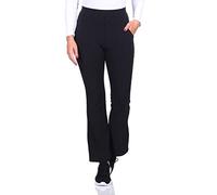 Sockenhimmel Schlaghose Damen Moderne Stoffhose Businesshose mit Stretch Schlichte Leggings mit Schlag Glockenhose Uni Stoffschlaghose (44-46, Schwarz/Streifen)