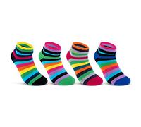 sockenkauf24 2 | 4 | 6 Paar Damen THERMO Socken Innenfrottee warme Wintersocken Umschlagsocken Bunte Ringel 12790 WP (4 Paar 35-38)