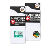 sockenkauf24 Diabetikersocken ohne Gummi & ohne Naht 97% Baumwolle (6 Paar) Diabetiker Socken mit Komfortbund für Damen & Herren 39609 WP (Weiß 39-42)