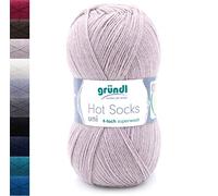 Sockenwolle 4fädig Uni 100g Gründl Hot Socks 4-fädig einfarbig | 75% Wolle, 25% Polyamid | Strumpfwolle Sockengarn (4ply, 4fach) Wolle für Socken Stricken (91 - Sand)