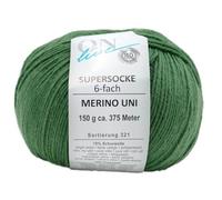 Sockenwolle 6-fädig einfarbig | Online Supersocke 6-fach 321 Merino Uni | dickes Sockengarn mit Merinowolle zum Stricken und Häkeln (5018 wiesen grün)