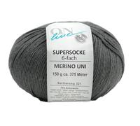 Sockenwolle 6-fädig einfarbig | Online Supersocke 6-fach 321 Merino Uni | dickes Sockengarn mit Merinowolle zum Stricken und Häkeln (5020 grau)