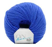 Sockenwolle 6-fädig einfarbig | Online Supersocke 6-fach 321 Merino Uni | dickes Sockengarn mit Merinowolle zum Stricken und Häkeln (5009 mittel blau)