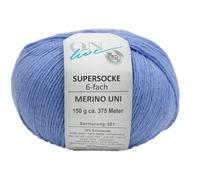 Sockenwolle 6-fädig einfarbig | Online Supersocke 6-fach 321 Merino Uni | dickes Sockengarn mit Merinowolle zum Stricken und Häkeln (5022 blau)
