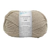 Sockenwolle 8-fädig beige einfarbig, Online Supersocke 8-fach Uni, dickes Sockengarn zum Stricken und Häkeln (8101 beige)