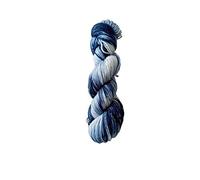 Sockenwolle 8fach Superfine handgefärbt - 200 m/ 100 g - navy blue/natur - 75% Schurwolle / 25% Polyamid - Australische Schurwolle 22 Mikron