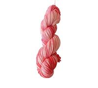Sockenwolle 8fach Superfine handgefärbt - 200 m/ 100 g - pink/natur - 75% Schurwolle / 25% Polyamid - Australische Schurwolle 22 Mikron