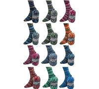 Sockenwolle Strumpfwolle Color 4-fach -12x100gr- Sockengarn Colorfarben- 420m Lauflänge per 100gr-Nadelstärke 2,5-3,0mm - Mix 0506